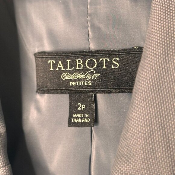 Talbots Petites Jackie Fit Double Breasted Blazer size 2p grey Jacket Crop - Picture 8 of 10